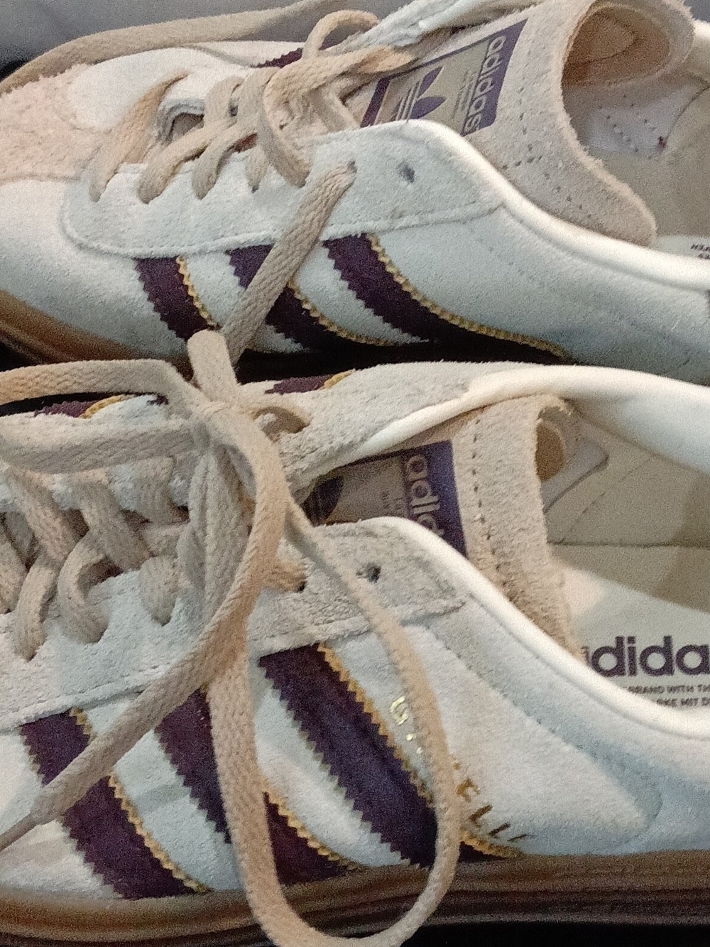 adidas Women’s Gazelle Platform Sneakers in Cream & Burgundy - Picture 5 of 5